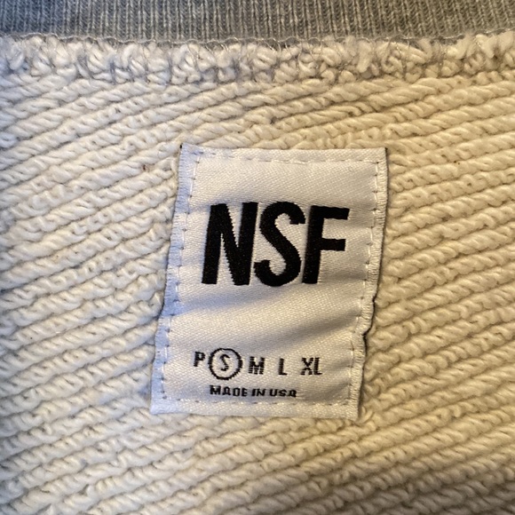 NSF Esme French Terry Sweater Gray Melange Half Button Up Pullover Small - Picture 7 of 16